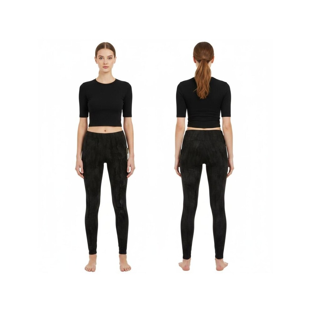 Lysse Faux Suede Leggings High Waist Pull On Pants XS